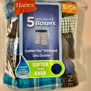 Hanes 5 Boys' Tagless Boxers Sz S (6-8)